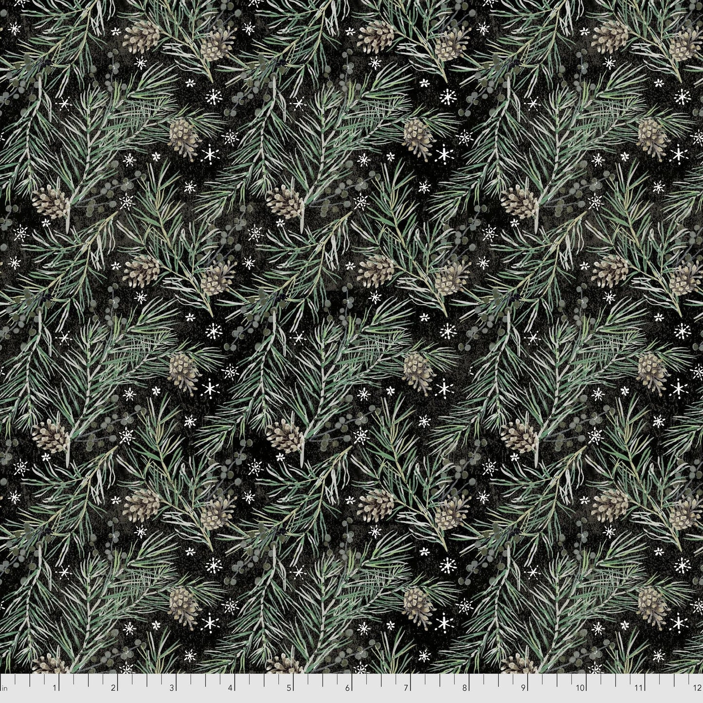 Tim Holtz Christmastime Pine Boughs Black PWTH169