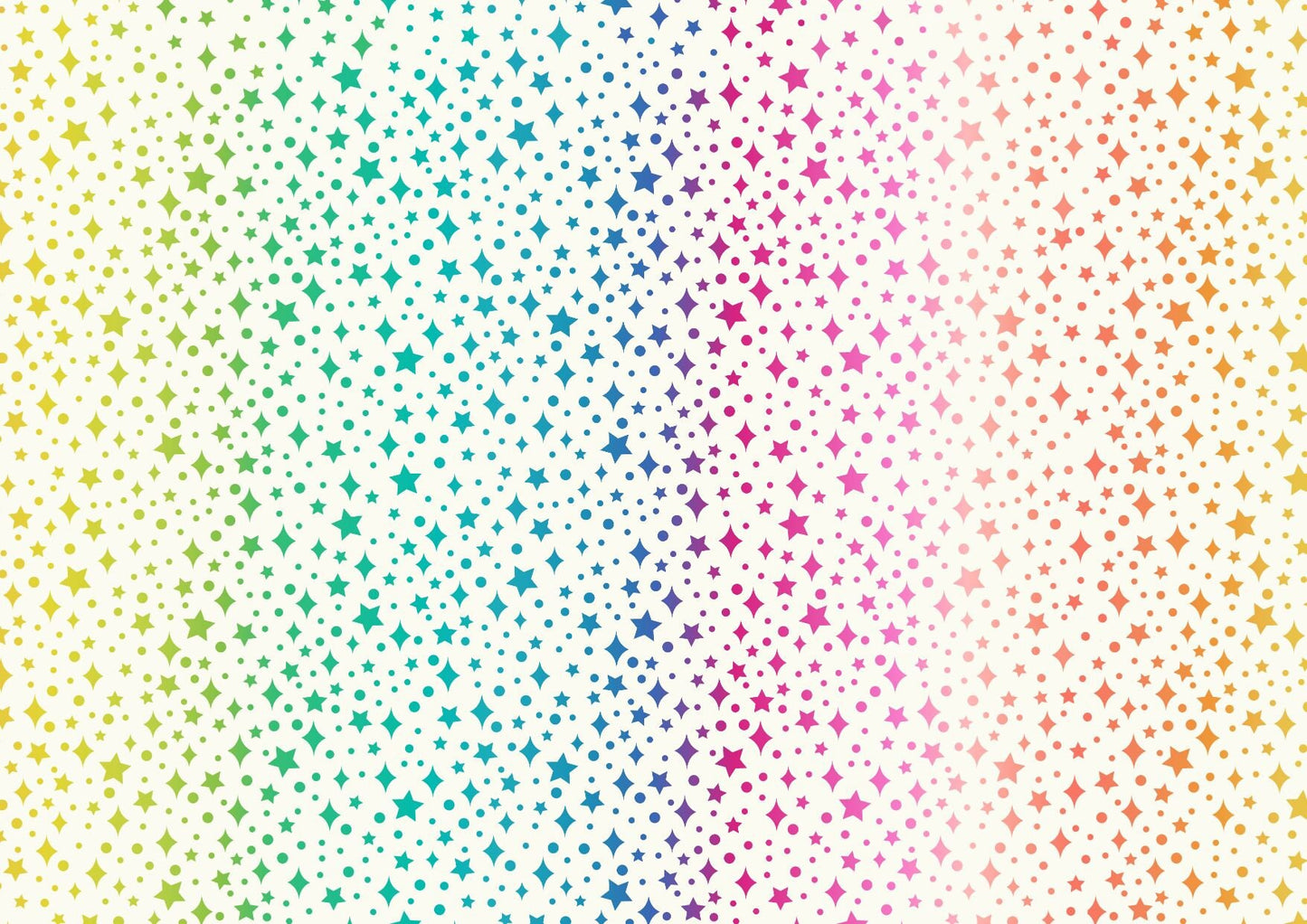 Lewis & Irene Over the Rainbow, Rainbow Sparkles on Cream A579-1, Quilt Fabric, Cotton Fabric, Celestial Fabric, Stars, Fabric By The Yard