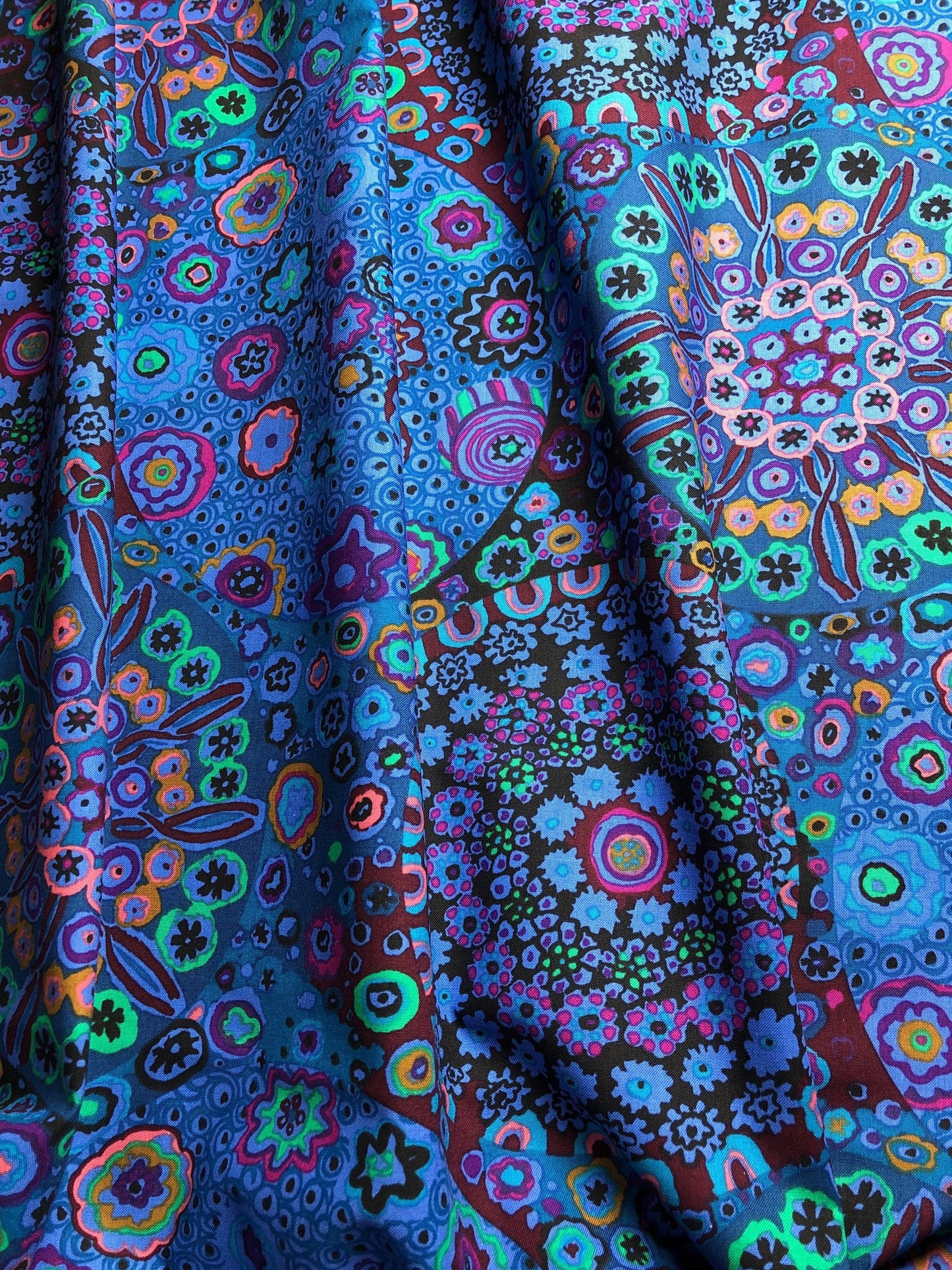 Millefiore in BLUE PWGP092, Kaffe Fassett Fabric, Free Spirit Fabrics, Kaffe Blue, Quilting Fabric, Quilt Fabric, Fabric By the Yard