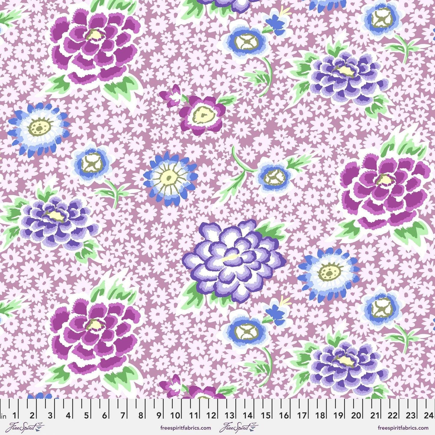 Kaffe Fassett CHARLOTTE Pastel PWGP186, Quilt Fabric, Cotton Fabric, Floral Fabric, Free Spirit Fabrics, Quilting, Fabric By The Yard