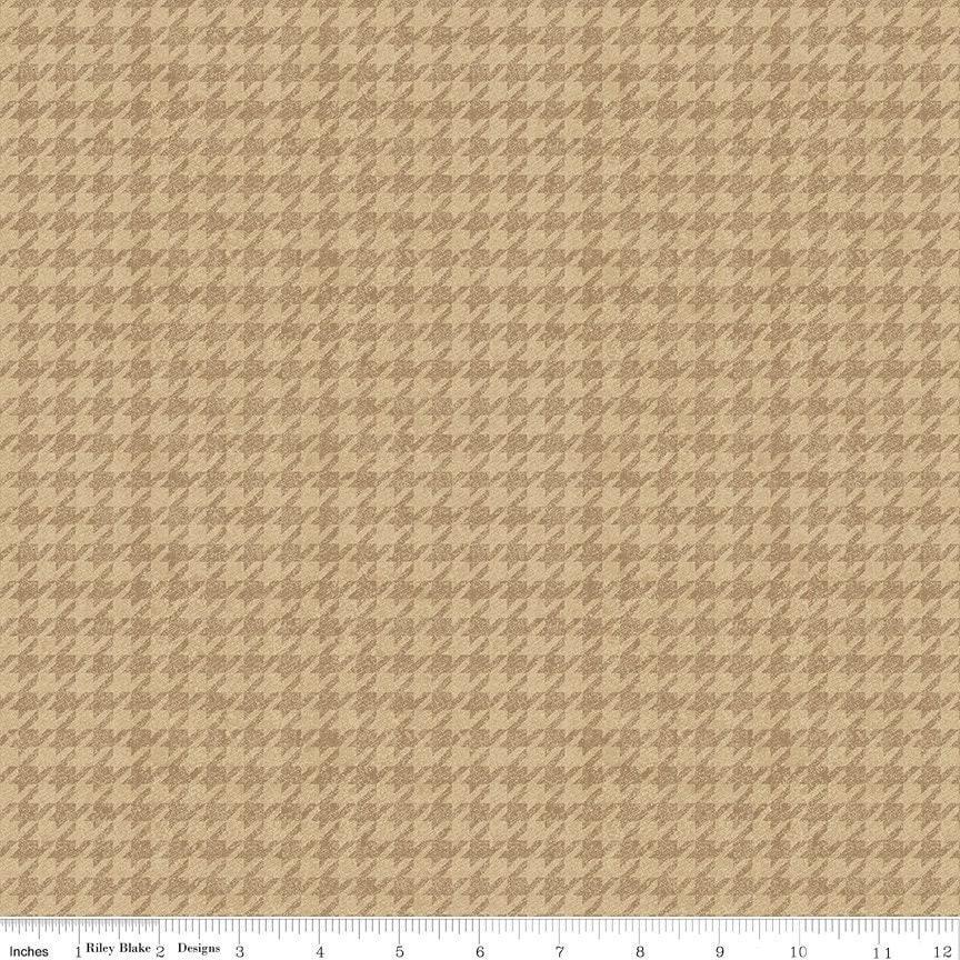 Houndstooth Tan C637 ALL ABOUT Plaids Riley Blake Fabrics, Cotton Fabric, Plaid Fabric, Quilt Fabric, Fabric By The Yard