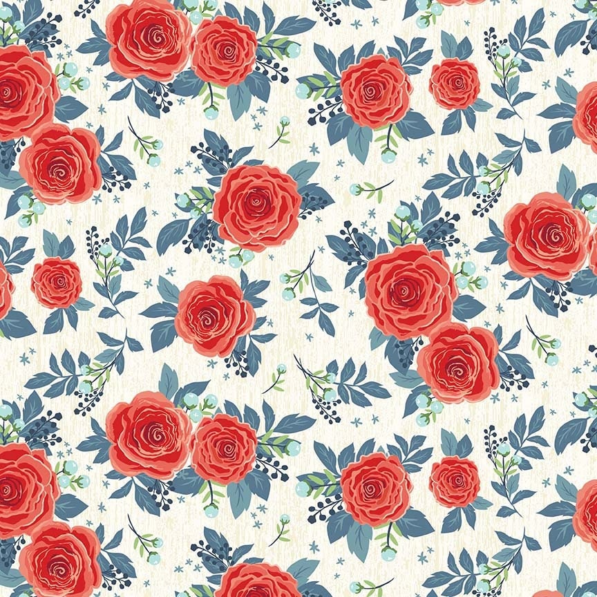 Hedge Rose PENNY ROSE Fabrics, Kelly Panacci, Main Cream C7900, Quilt Fabric, Cotton Fabric, Roses Fabric, Quilting, Fabric By The Yard