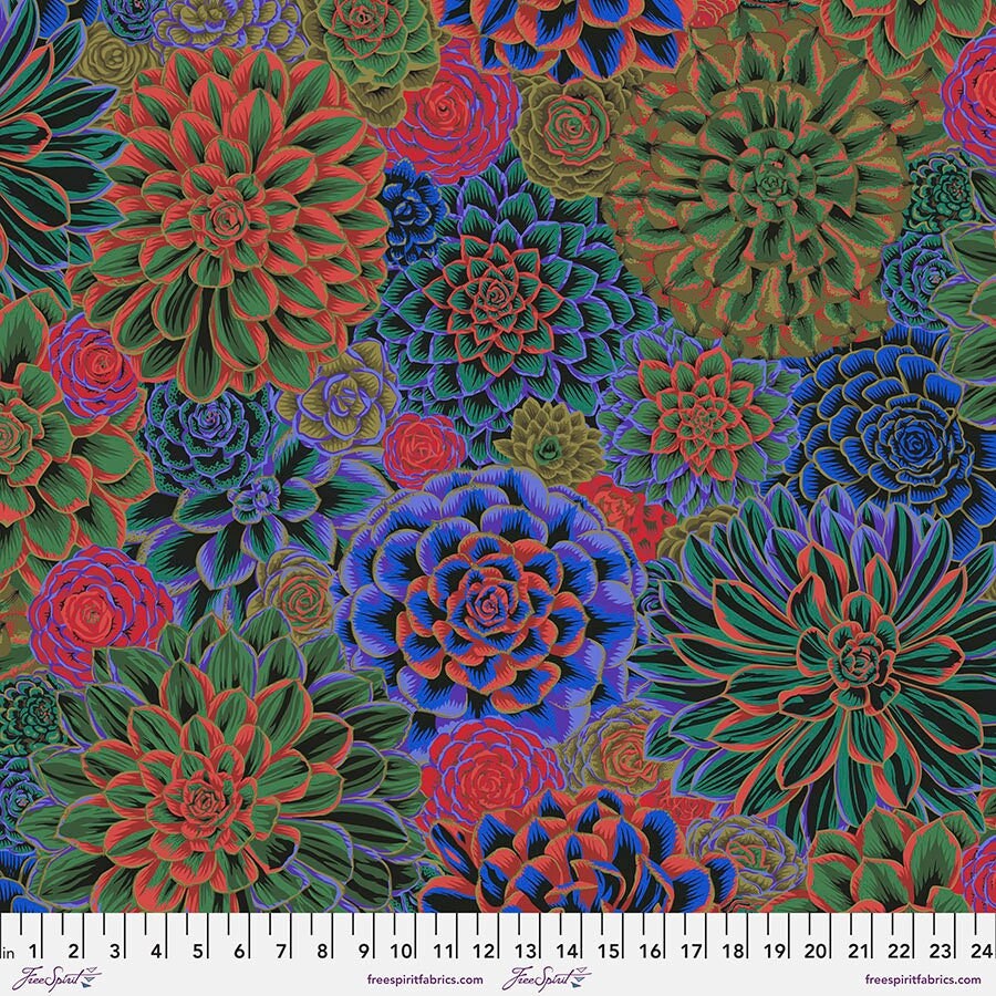 Kaffe Fassett HOUSE LEEKS Dark PWPJ113 Philip Jacobs, Free Spirit Fabrics, Quilt Fabric, Cotton Fabric, Fabric By The Yard