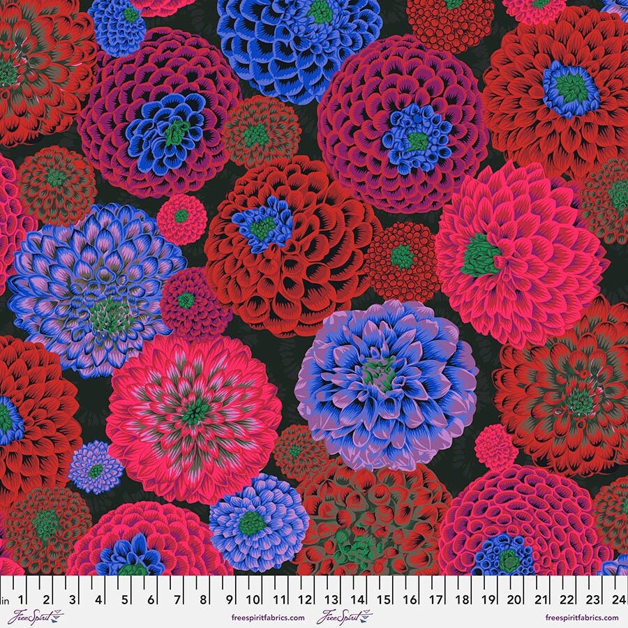 Kaffe Fassett FLORA Dark PWPJ114 Philip Jacobs, Free Spirit Fabrics, Quilt Fabric, Cotton Fabric, Fabric By The Yard