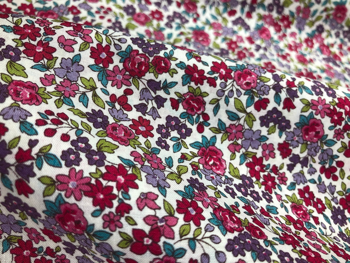 Frou Frou French Voile, FLEURI Petite Floral, Cotton Fabric, Quilt Fabric, Apparel Fabric, Garment Fabric, Fabric By The Yard