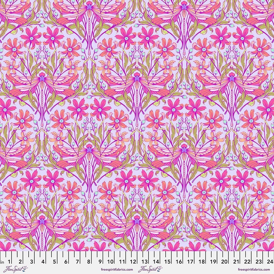 Dragon Your Feet Dusk PWTP199 MOON GARDEN Tula Pink, Quilt Fabric, Cotton Fabric, Quilting Fabric, Cicada Fabric, Fabric By The Yard