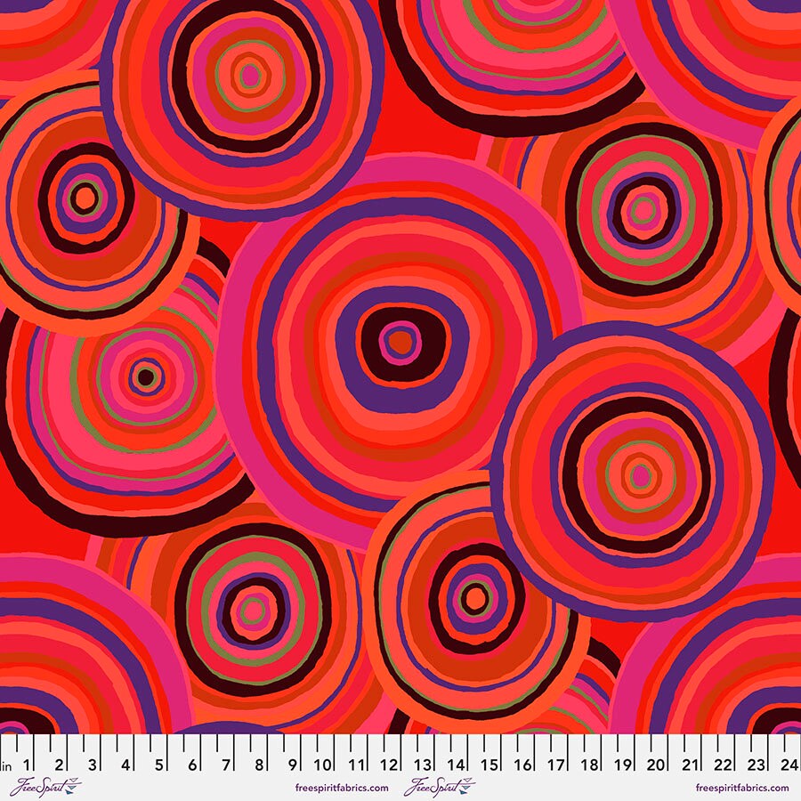 TARGETS PWGP067 RED, Kaffe Fassett Fabric, Philip Jacobs, Cotton Fabric, Quilting Fabric, Quilt Fabric, Fabric By The Yard