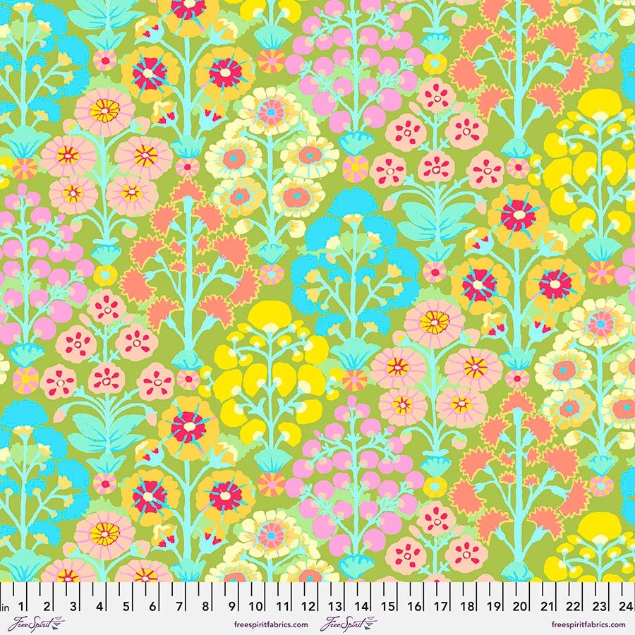 SPRAYS PWGP107 LIME, Kaffe Fassett Fabric, Philip Jacobs, Cotton Fabric, Quilting Fabric, Quilt Fabric, Fabric By The Yard