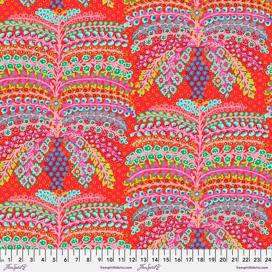 Persian Vase PWGP100 RED, Kaffe Fassett Fabric, Philip Jacobs, Cotton Fabric, Quilting Fabric, Quilt Fabric, Fabric By The Yard