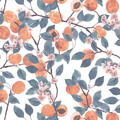 Blossoming Apricots Mindscape, MDS63901, Katarina Roccella, Art Gallery Fabrics, Quilt Fabric, Cotton Fabric, Fabric By The Yard