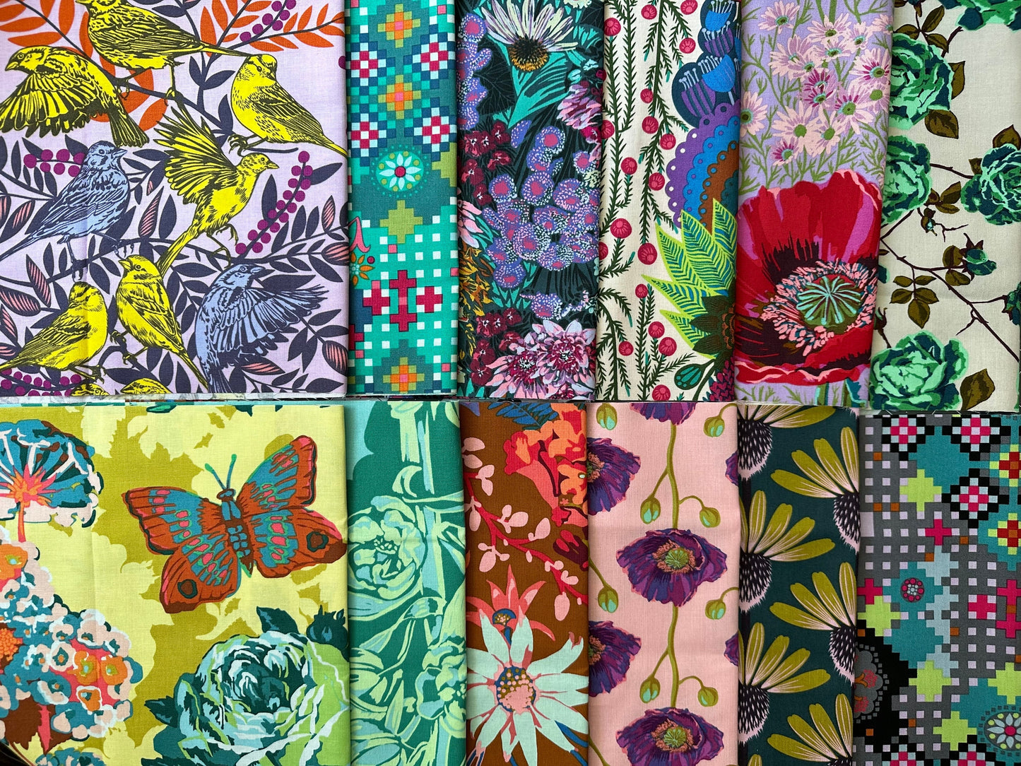 For The Love of Anna Maria - 12 Piece Bundle, Anna Maria Horner, Free Spirit, Mixed Bundle, Quilt Fabric, Cotton Fabric, Floral Fabric