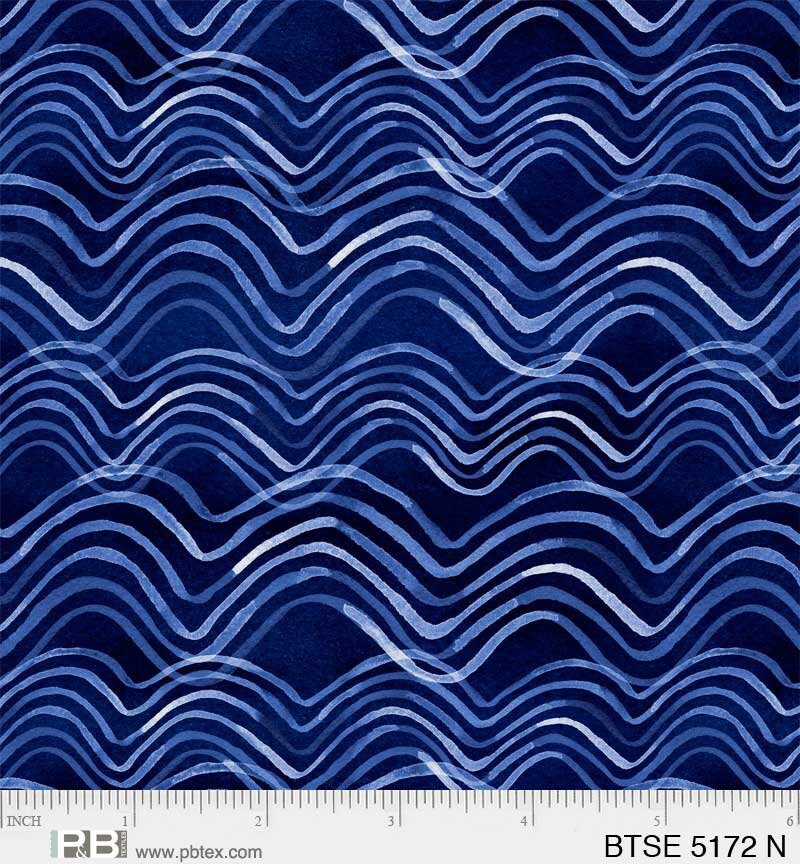 Wavy Lines - Navy