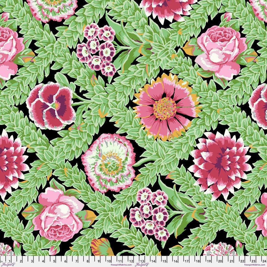 Kaffe Fassett, FLOWER LATTICE, PWGP011-Jewel, Kaffe Fassett Fabric, Free Spirit Fabric, Quilt Fabric, Cotton Fabric, Fabric By The Yard