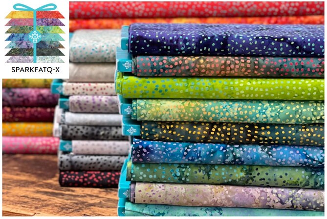 SPARKLE AND SHINE, Natalie Barnes 28 Pc Fat Quarter Bundle, Batik Prints, Windham Fabrics, Quilt Fabric, Cotton Fabric, Blender Fabric