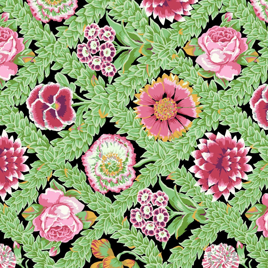 Kaffe Fassett, FLOWER LATTICE, PWGP011-Jewel, Kaffe Fassett Fabric, Free Spirit Fabric, Quilt Fabric, Cotton Fabric, Fabric By The Yard